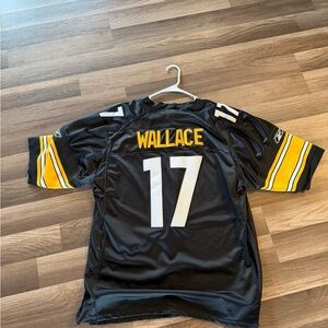 Reebok Black and Gold Steelers-Style Jersey Wallace 17